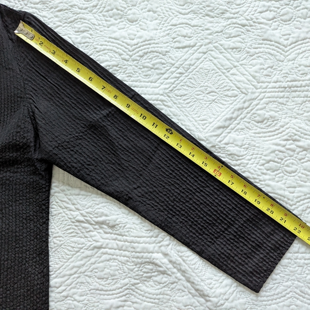 Eileen Fisher Black Quilted Silk Habutai - Picture 6 of 11